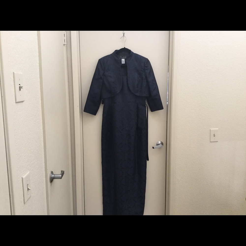 Gown midnight blue and black with jacket
